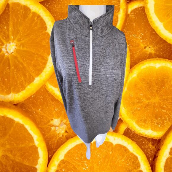 FJ Footjoy Gray 1/4 Zip Long Sleeve‎ Shirt Size Medium - Picture 1 of 6